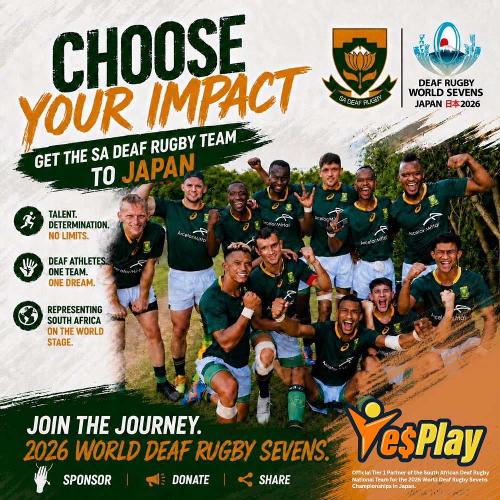Choose your impact — get the SA Deaf Rugby team to Japan, join the journey 2026 World Deaf Rugby Sevens